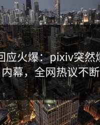 主持人回应火爆：pixiv突然爆出秘闻内幕，全网热议不断
