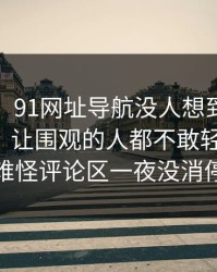 说实话，91网址导航没人想到会从这里炸开，让围观的人都不敢轻易站队：难怪评论区一夜没消停