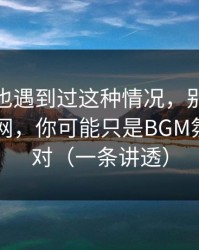 你要是也遇到过这种情况，别急着吐槽91官网，你可能只是BGM氛围没调对（一条讲透）