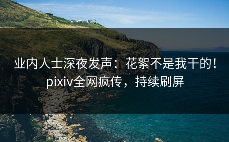 业内人士深夜发声：花絮不是我干的！pixiv全网疯传，持续刷屏