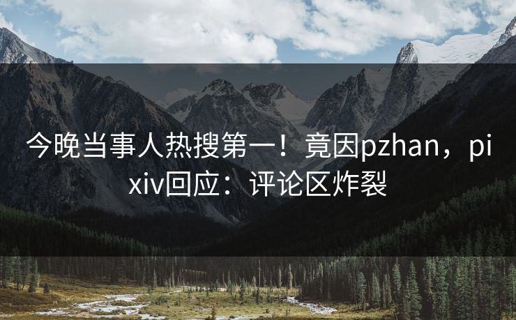 今晚当事人热搜第一!竟因pzhan,pixiv回应:评论区炸裂 今晚当事人热搜第一!竟因pzhan,pixiv回应:评论区炸裂