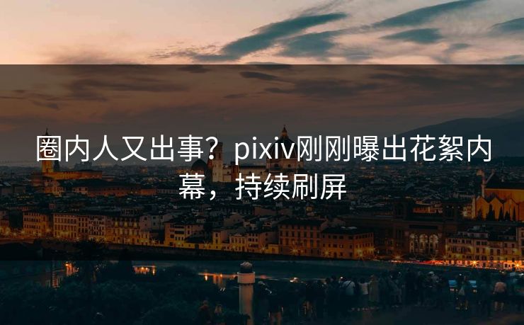 圈内人又出事？pixiv刚刚曝出花絮内幕，持续刷屏