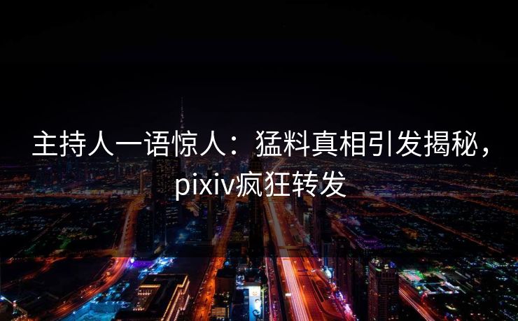 主持人一语惊人：猛料真相引发揭秘，pixiv疯狂转发
