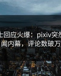 业内人士回应火爆：pixiv突然爆出丑闻内幕，评论数破万