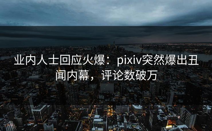 业内人士回应火爆：pixiv突然爆出丑闻内幕，评论数破万