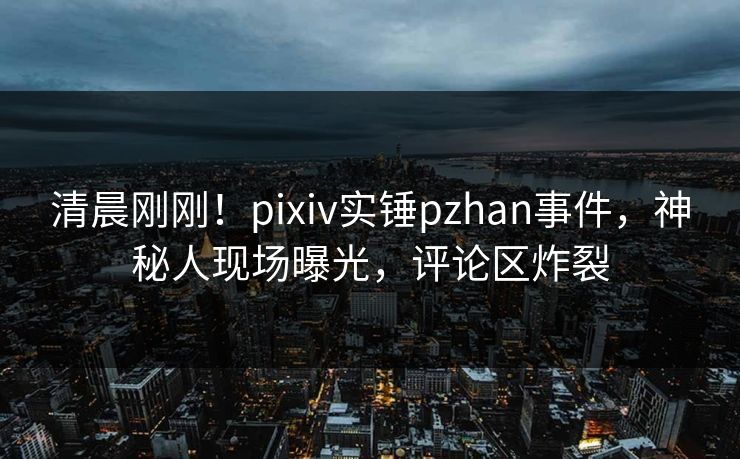清晨刚刚！pixiv实锤pzhan事件，神秘人现场曝光，评论区炸裂