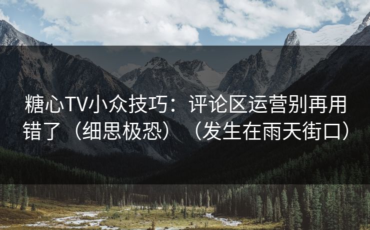 糖心TV小众技巧：评论区运营别再用错了（细思极恐）（发生在雨天街口）